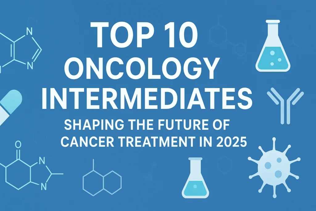 Illustration of oncology drug intermediates for cancer therapy development in 2025.