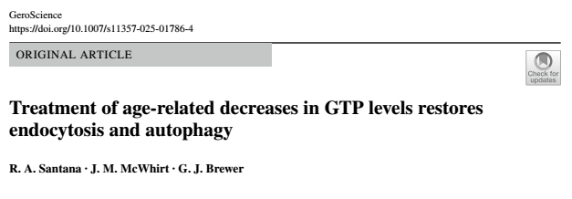 treatment of age-related decreases in GTP levels restores endocytosis and autophagy
