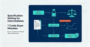 Blog cover for specification setting for chemical intermediates, 7 costly mistakes pharmaceutical buyers make when reviewing supplier specifications