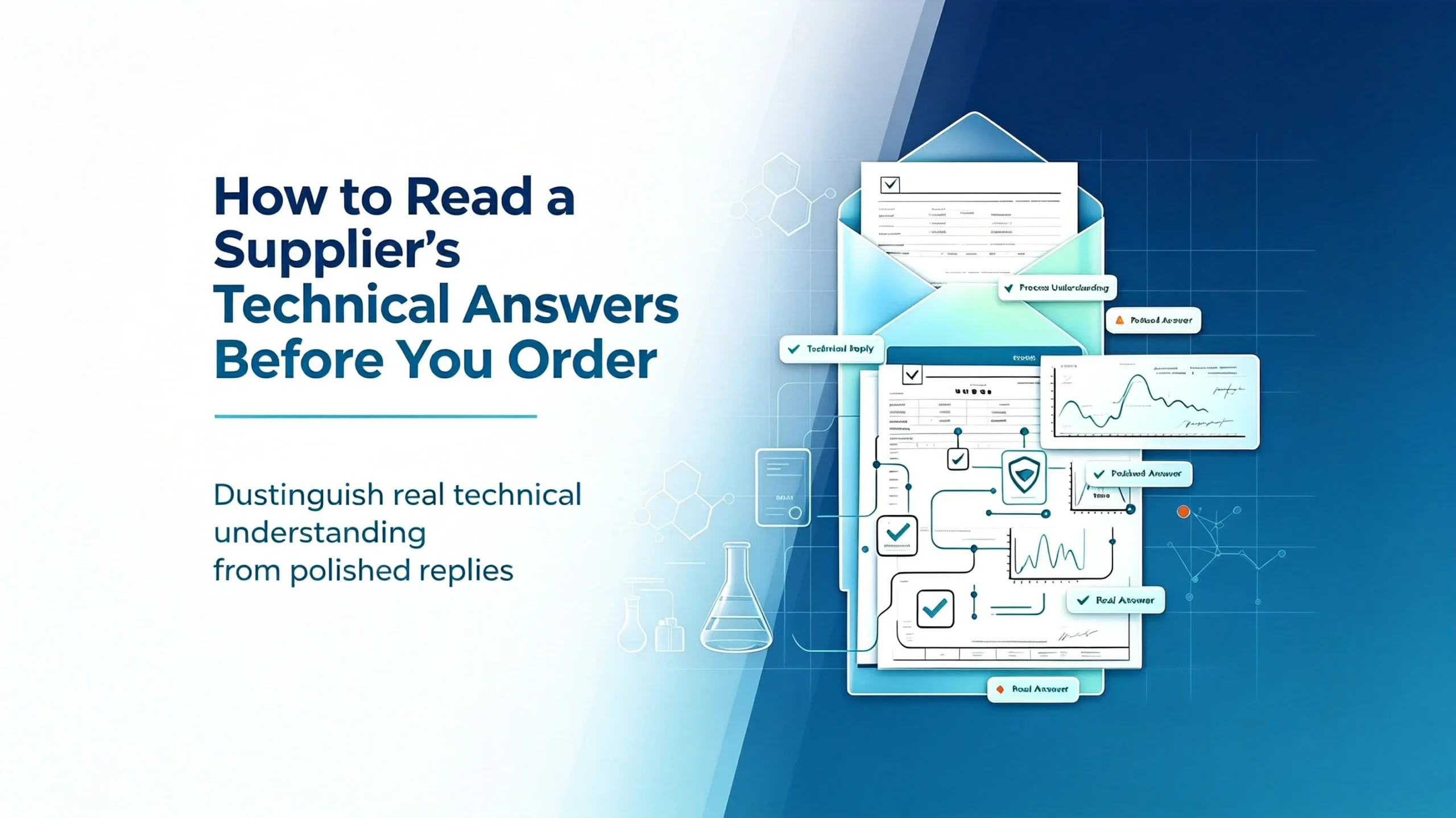 Blog cover: How to Read a Supplier's Technical Answers Before You Order, review supplier technical replies for pharmaceutical raw material procurement